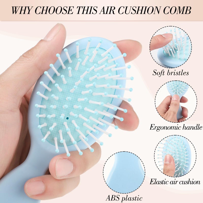 obeoby 30 Pcs Mini Wet Hair Brush and Wide Hair Combs, Travel Detangling Brush for Most Hair Types Valentine's Gifts Bulk - Image 3